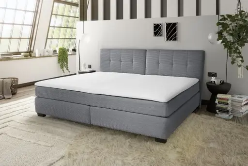 Boxspringbett JILA- Ligefläche ca. 240x200 cm, Stoff, Grau