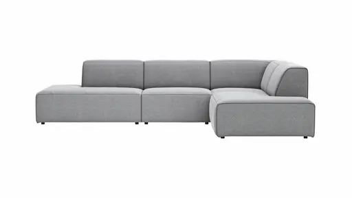 Ecksofa Elementos - Abschlusselement mit 1-Sitzer und Ecke rechts, Stoff, Grau
