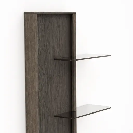 Wandregal Saratoga - linksseitig, Buche massiv, silbergrau geölt