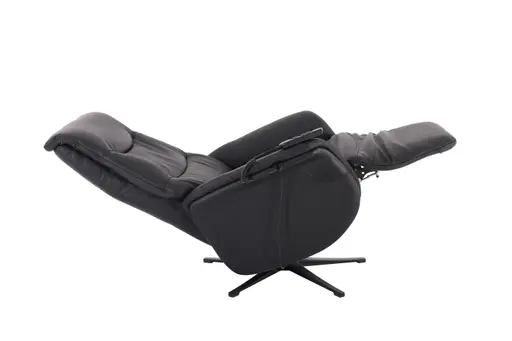 TV-Sessel MAREK - drehbar, Relaxfunktion, Kopfteilverstellung, Leder, Schwarz