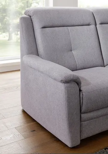 Ecksofa - 2-Sitzer mit Ecke rechts, Stoff, Silber