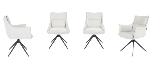 Stuhl MANDY - drehbar, Stoff, Silbergrau