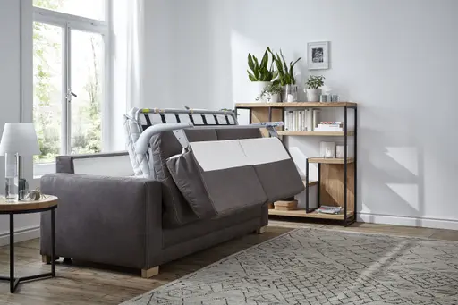 Sofa Lakeville 1 - 2-Sitzer inkl. Schlaffunktion, Stoff, Braun