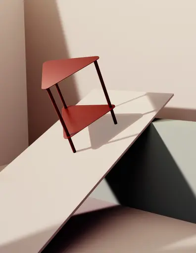 Beistelltisch Dagny - BHT ca. 40x55x40 cm, Dreieckig, Metall, Camparirot