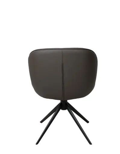 Stuhl MERRITH - drehbar, Leder, Dunkelbraun