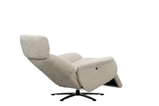 Sessel Liam - Relaxfunktion, Stoff, Ecru