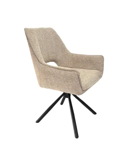 Armlehnstuhl MARESA - drehbar, Stoff, Braun