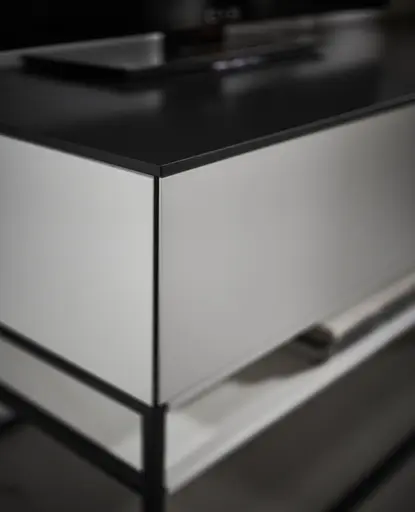 Wohnwand Catona - Lack matt, Weiß