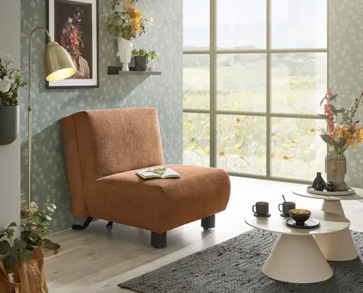  Faltsessel EBBY - ohne Armlehne inkl. Schlaffunktion, Stoff, Rot