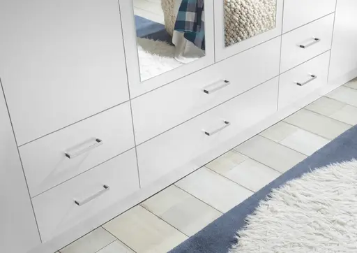 Drehtürenschrank- B ca. 271 cm, Weiß, Spiegel