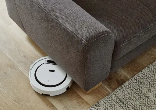 Ecksofa - 2,5-Sitzer mit Longchair rechts, Chenilleflachgewebe, Anthrazit