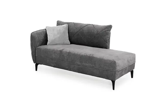 Recamiere JERINA - Stoff, Grau