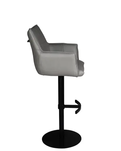 Barhocker MAKANA - drehbar, höhenverstellbar, Stoff, Hellgrau