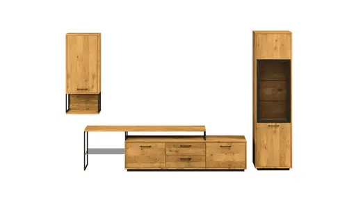 Wohnwand Savannah - Wildeiche massiv, natur geölt