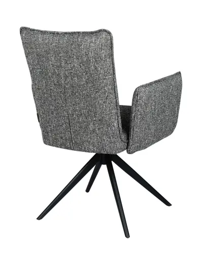 Armlehnstuhl MARCIA - drehbar, Stoff, Grau