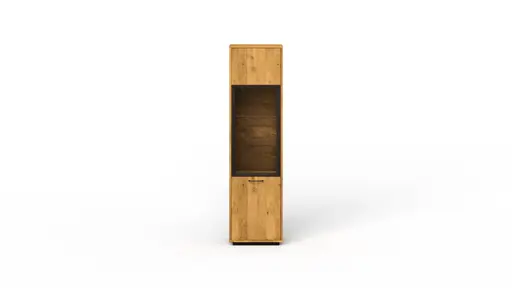 Vitrine Savannah - Anschlag rechts, Wildeiche massiv, natur geölt