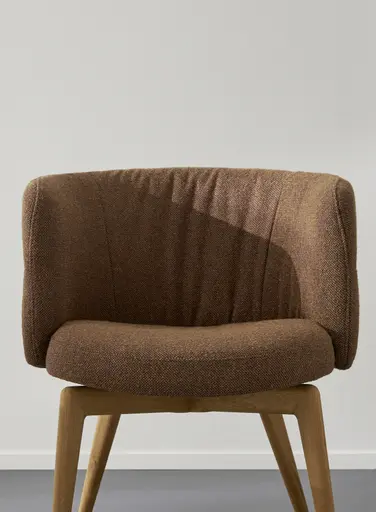 Armlehnstuhl Milana - Stoff, Cognac