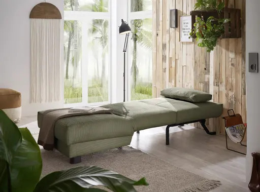  Faltsessel Easy Optik A - ohne Armlehnen inkl. Schlaffunktion, Cord, Dunkelgrün