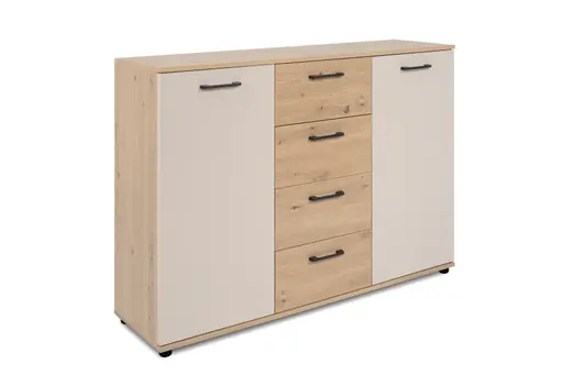 Sideboard- B ca. 120 cm, Eiche Dekor, Beige