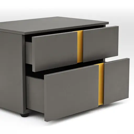 Nachttisch Loretto - Lack matt, Anthrazit