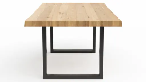 Esstisch Clifton - LB ca. 200x100 cm, Wildeiche massiv, Schwarz verfüllt