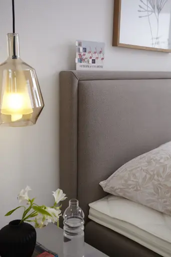 Boxspringbett Valencia - Liegefläche ca. 180x200 cm, Stoff, Mauve