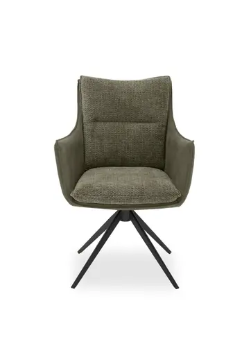 Armlehnstuhl MANDY - drehbar, Stoff, Grün