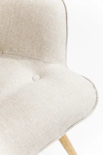 Sessel- Stoff, Beige, Eiche, Massiv