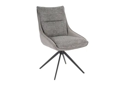 Stuhl MANDY - drehbar, Stoff, Graubeige