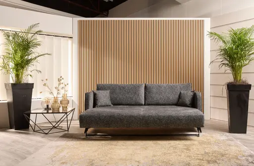 Schlafsofa - Stoff, Anthrazit