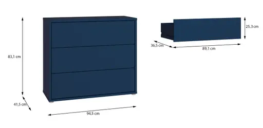 Kommode FAID- B ca. 95 cm, Blau