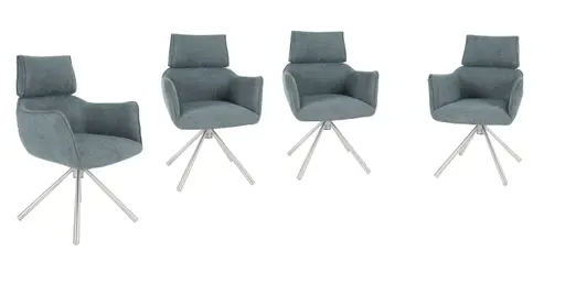 Armlehnstuhl MASHA - drehbar, Stoff, Petrol