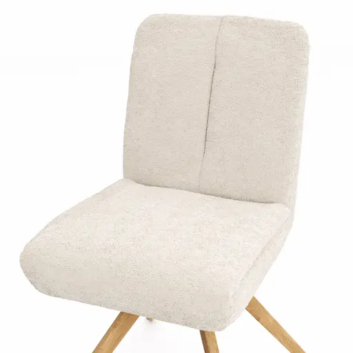 Stuhl Evania - Dreh und Relax-Funktion, niedriger Rücken, Stoff, Creme