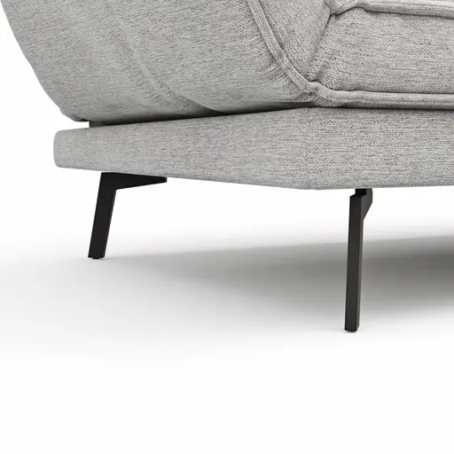 Ecksofa My - 2,5-Sitzer mit Longchair rechts, Stoff, Hellgrau