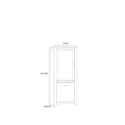 Vitrine FARES- Eiche Dekor, Glas