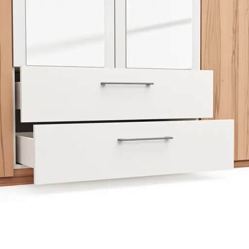 Drehtürenschrank Viana - B. ca. 180 cm, Furnier, Kernbuche, Weiß