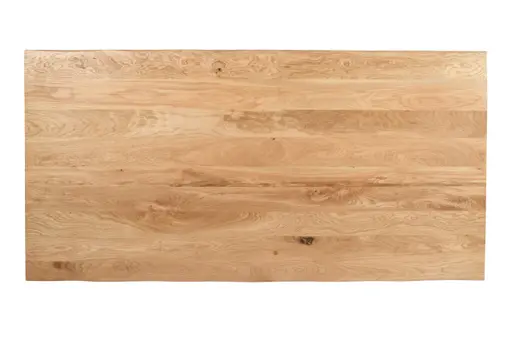 Esstisch - LB ca. 180x90 cm, Eiche massiv geölt, Baumkante, Schwarz