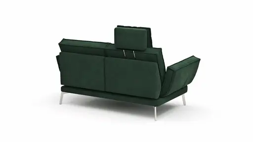 Sofa My - 2-Sitzer mit Rückenlehne/Armlehne verstellbar und Drehsitze, Stoff, Dunkelgrün