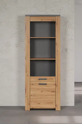 Vitrine - Eiche Dekor, Graphit