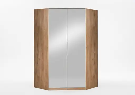 Eckschrank- B ca. 126 cm, Eiche Dekor, Spiegel