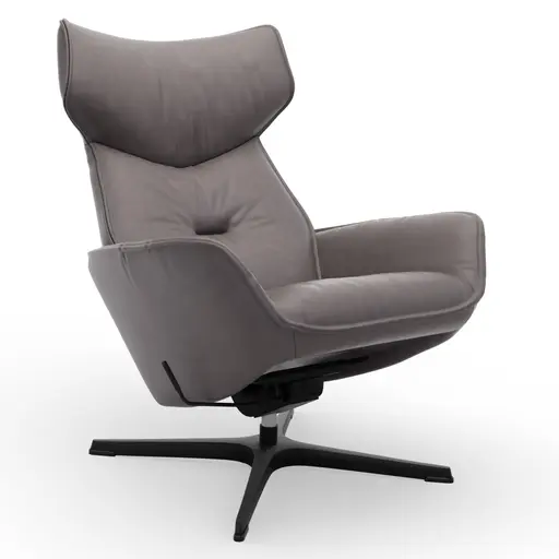 Relaxsessel Helge - Leder, Silber