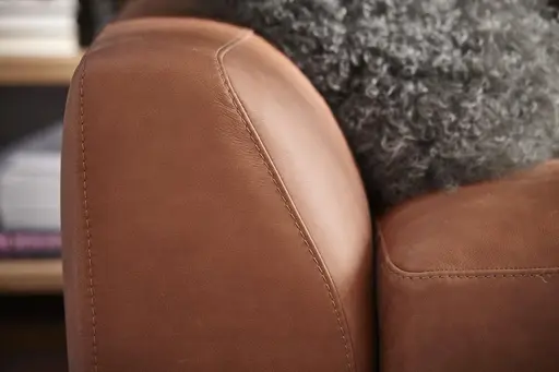 Ecksofa Redington - 2,5-Sitzer mit Ecke rechts, Leder, Cognac