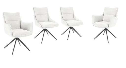 Stuhl MANDY - drehbar, Stoff, Silbergrau