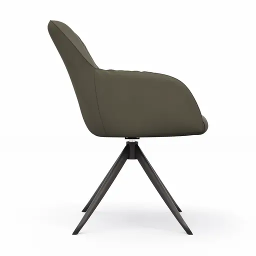 Armlehnstuhl Noli - drehbar, Leder, Avokado