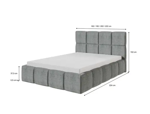 Bettgestell SANDRIN R- Liegefläche ca. 160x200 cm, Stoff, Creme