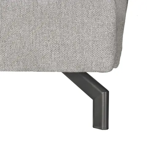 Ecksofa - 2-Sitzer mit Ecke rechts, Schlaffunktion mit Bettkasten, Stoff, Silbergrau