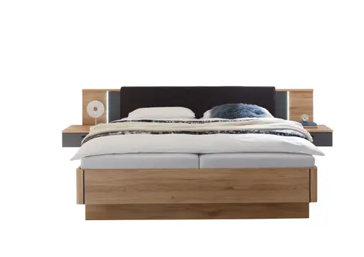 Bettanlage- Liegefläche ca. 180x200 cm, Eiche Dekor, Graphit