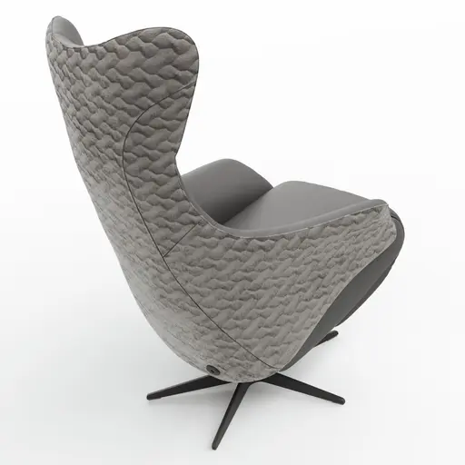 Relaxsessel Follina - Relaxfunktion (motorisch), Leder, Stoff, Grau