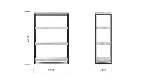 Regal Farmingdale - Eiche massiv, legno