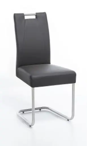 Freischwinger - Kunstleder, Dunkelgrau